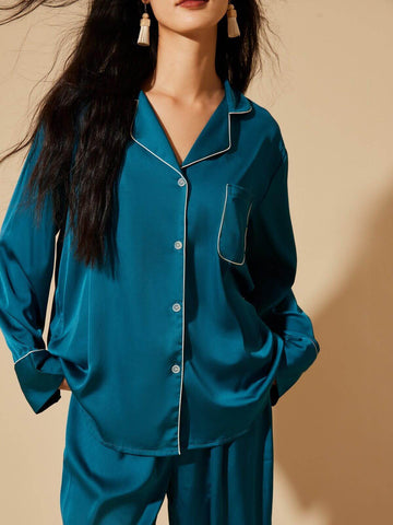 Lapel Pajama Set 3 Pcs - ulivary