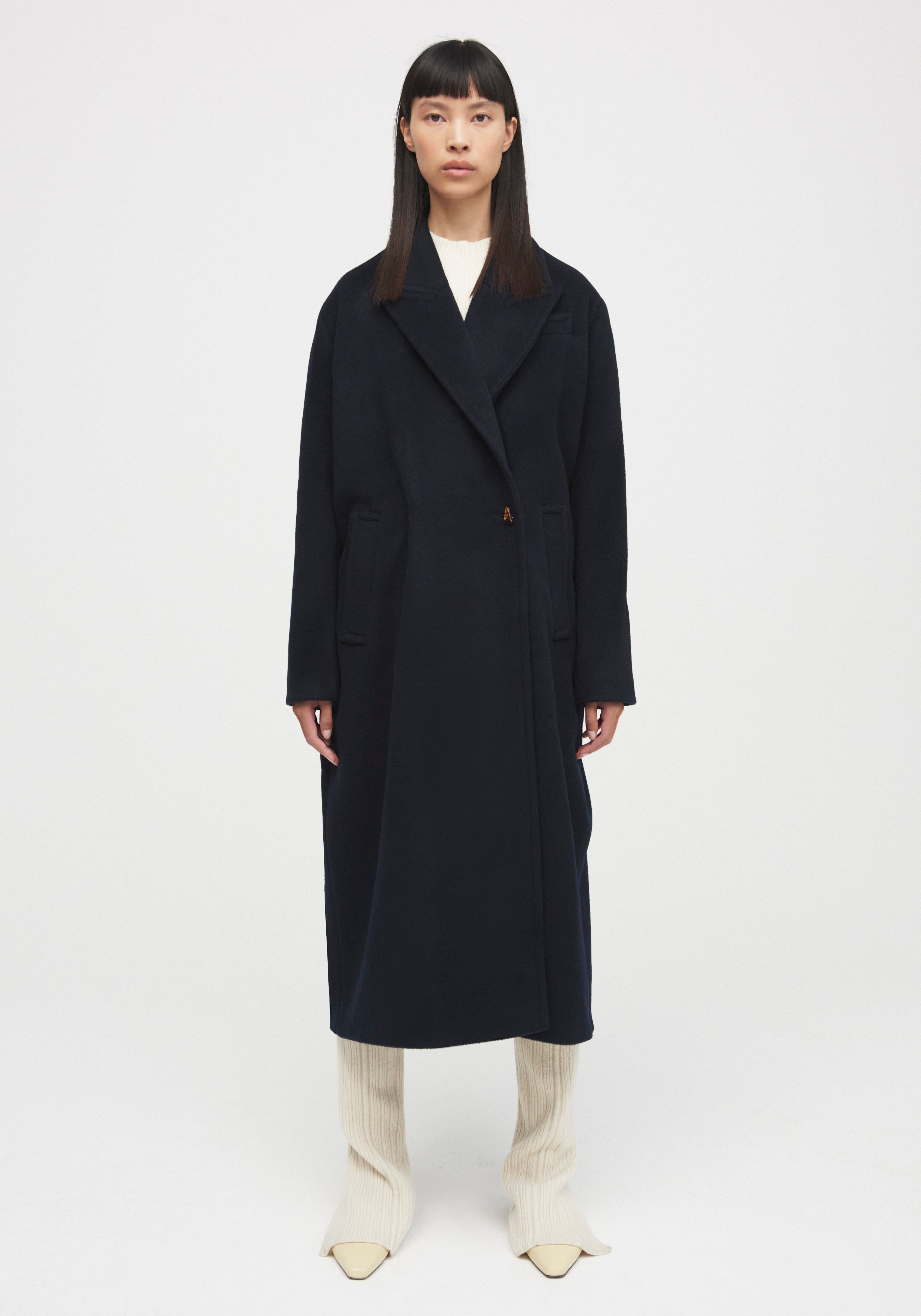 RANDEBOO】Basic wool long coat black max-bauprojekt.de