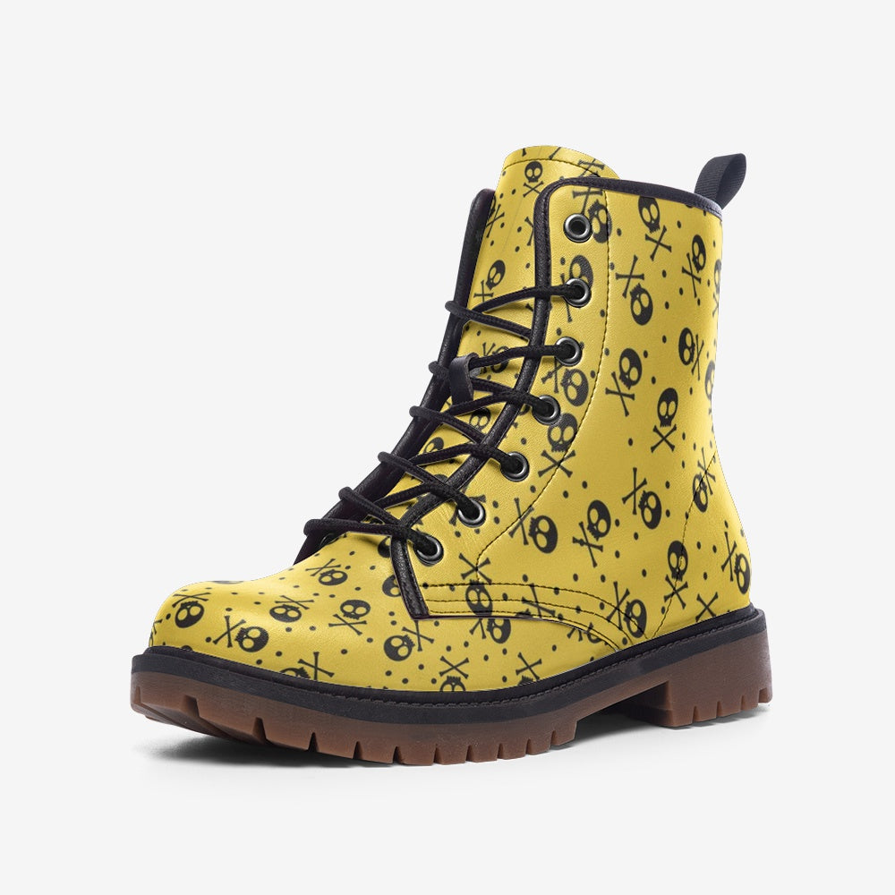 yellow combat boots for women