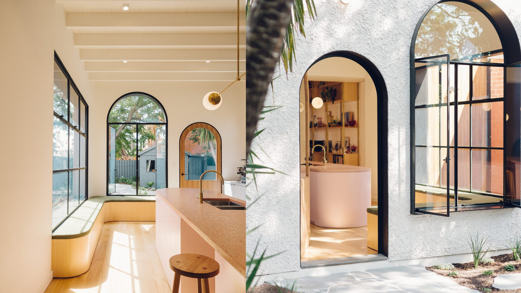 Flooding small spaces with natural light is not only expansive but builds an important connection between the outside world and our interior. Interior and exterior views of The Plaster Fun House by @sansarc.studio