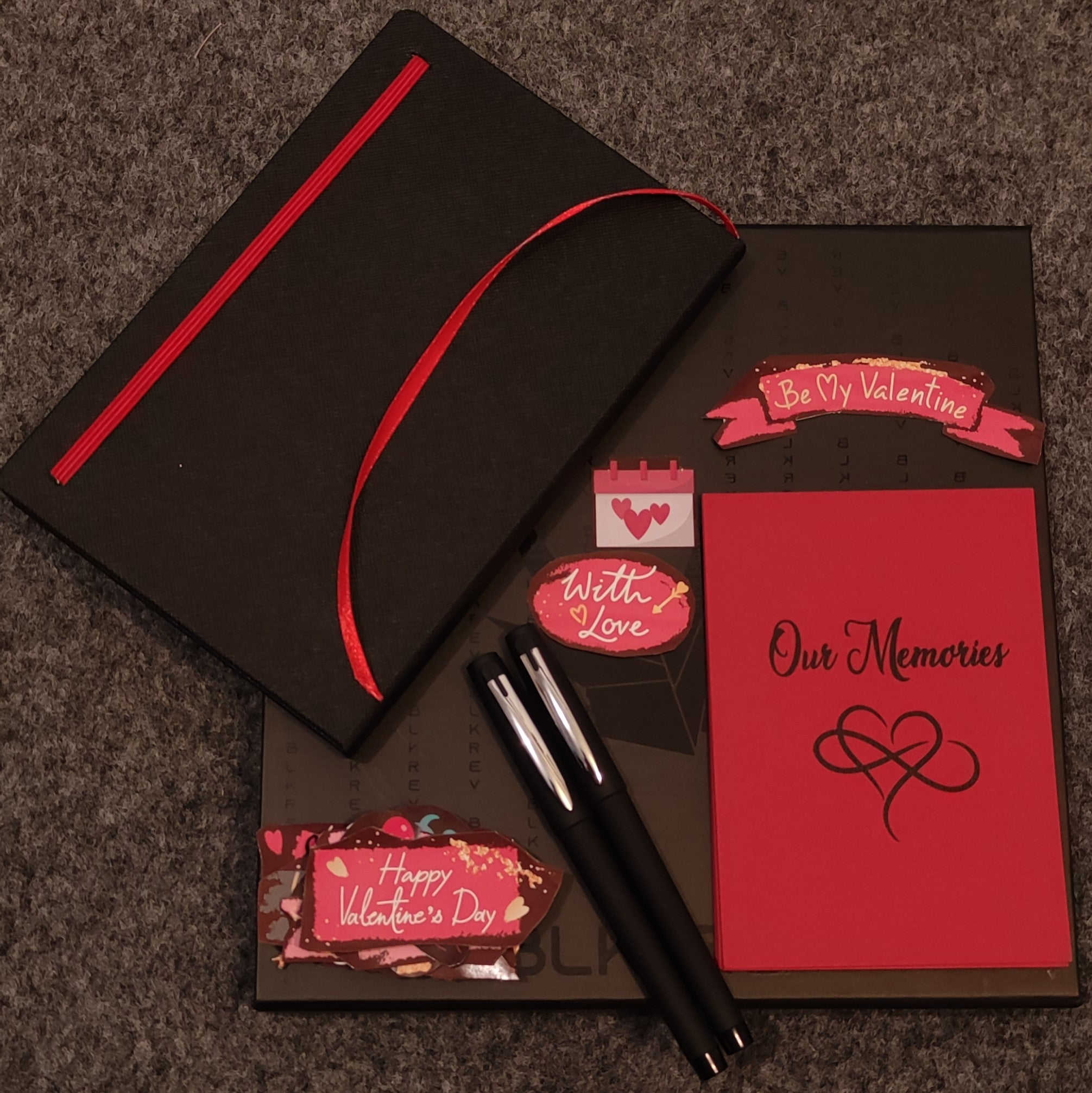 Valentine Gift Black Page Notebook