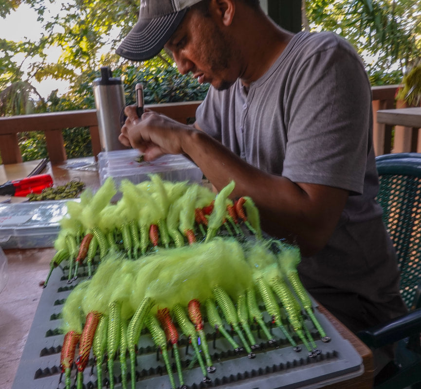 Patrick Tying Flies at the old Guide Flies HQ 