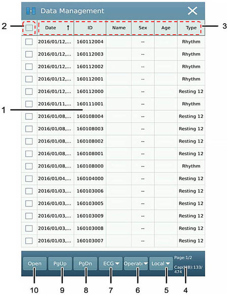 iE10 ekg machine data management