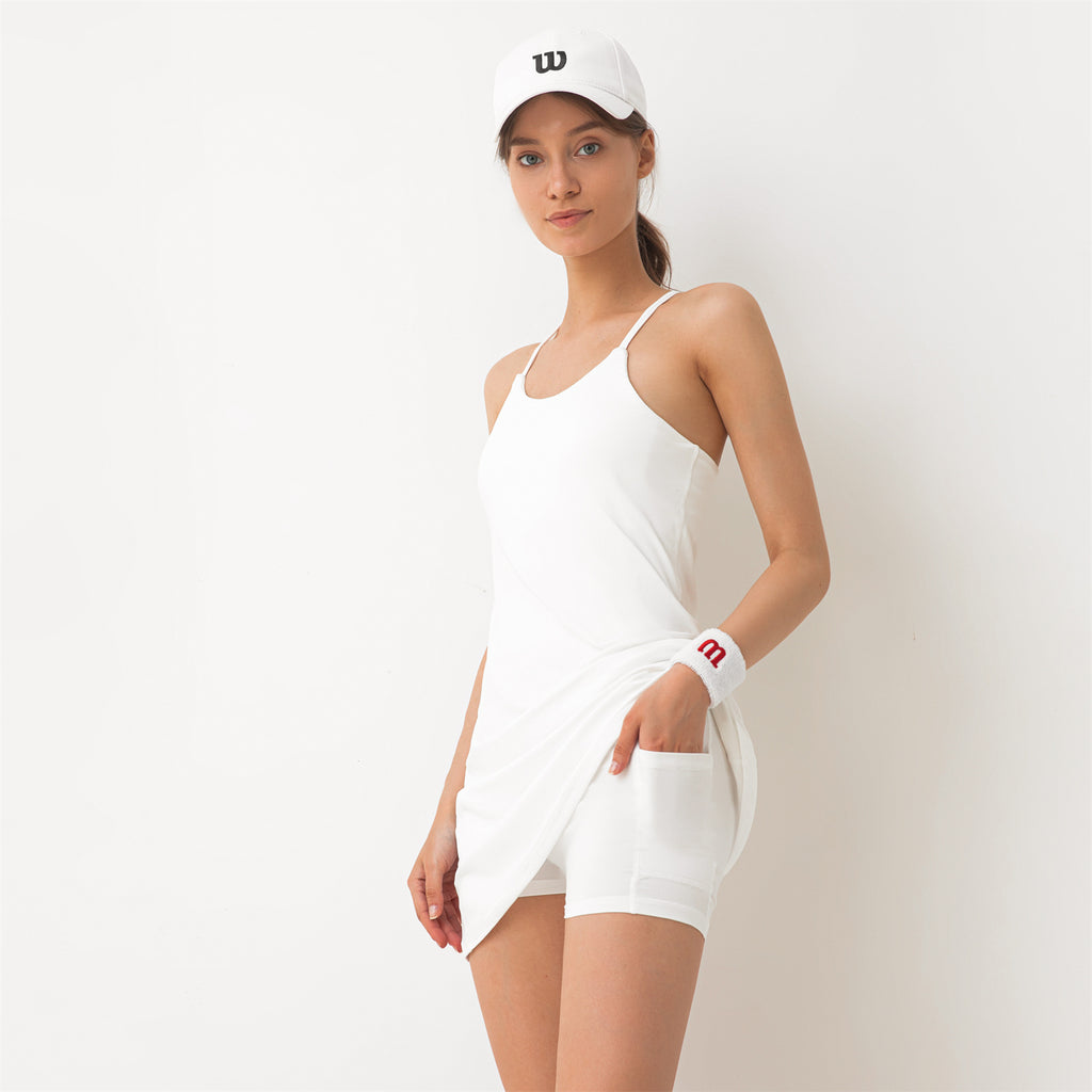 Built-in shorts and bra exercise dress