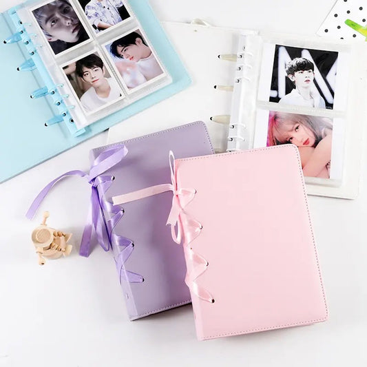 A5 Candy Color Leather Binder Kpop Photocards Cover