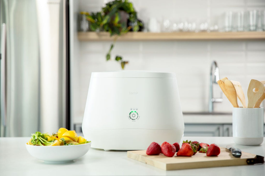 Lomi electric kitchen composter on countertop