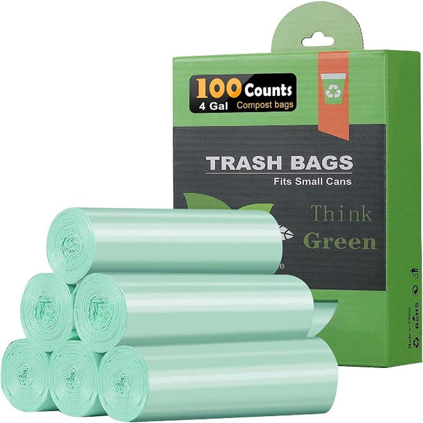  AYOTEE Compostable Trash Bags 4 Gallon Drawstring