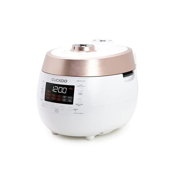 White and rose gold rice cooker