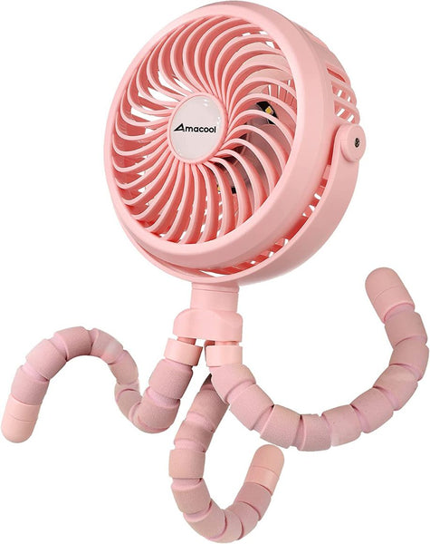 Pink fan with bendy legs