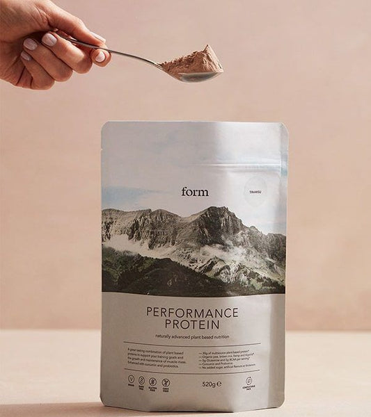 A scoop of form nutrition's vegan protein powder
