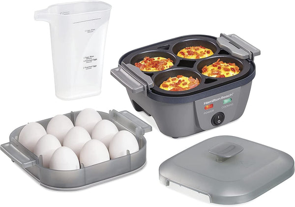 Countertop egg cooker with eggs