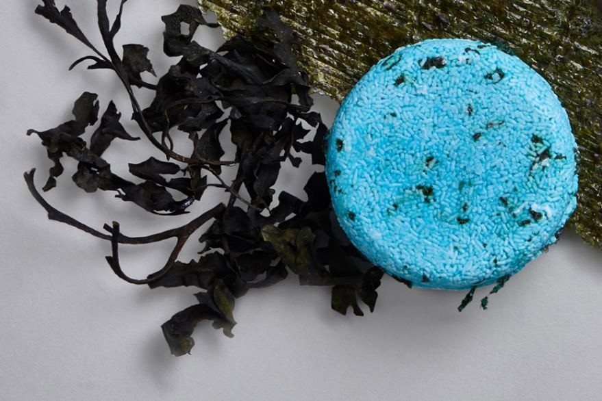 A solid shampoo bar by Lush without packaging