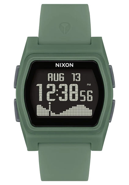 green watch with digital display