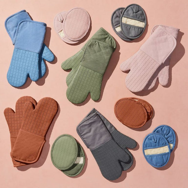 Collection of pastel oven mitts