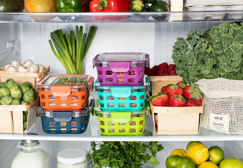 Vegetables and fruits in the fridge