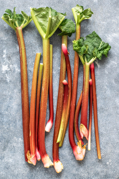 rhubarb stalks aligned