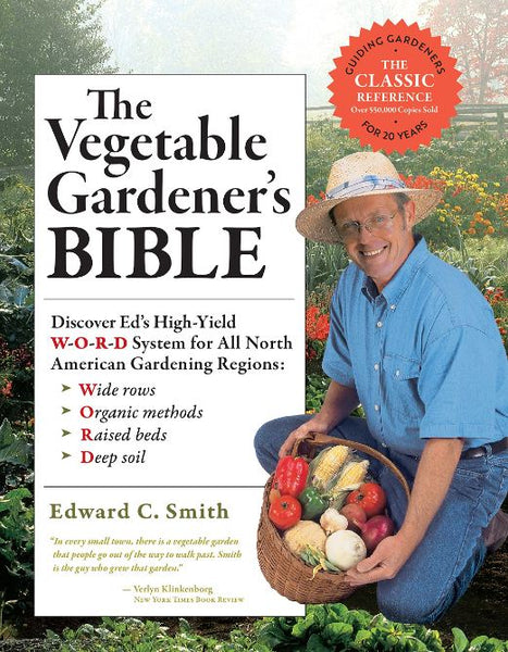 A book cover with an older man holding a basket filled with fresh veggies