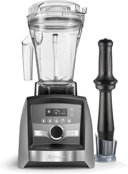 Clear blender and black base with plunger