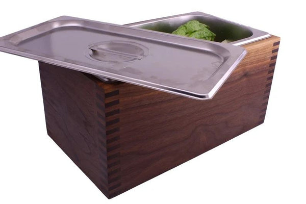 large wooden food waste caddy