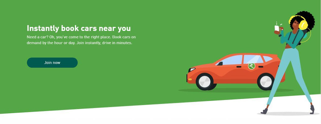 An image of the Zipcar website