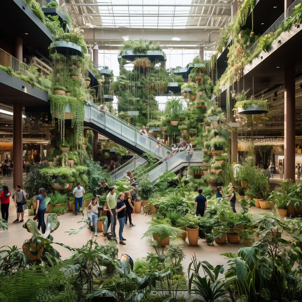 A mall is transformed into a vertical garden that people can enjoy - plant seads