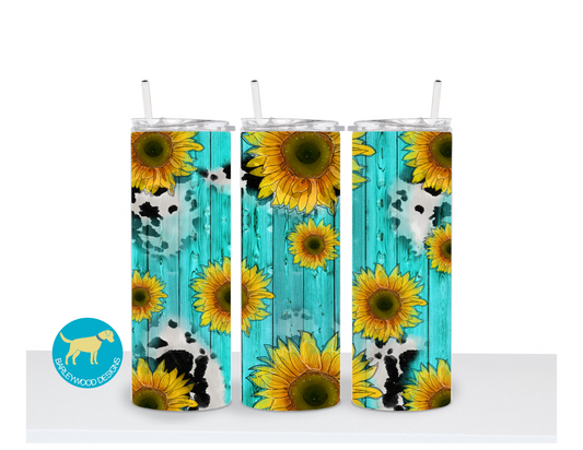 Honey Bee and Sunflowers 20 oz Stainless Steel Skinny Tumbler Sublimation