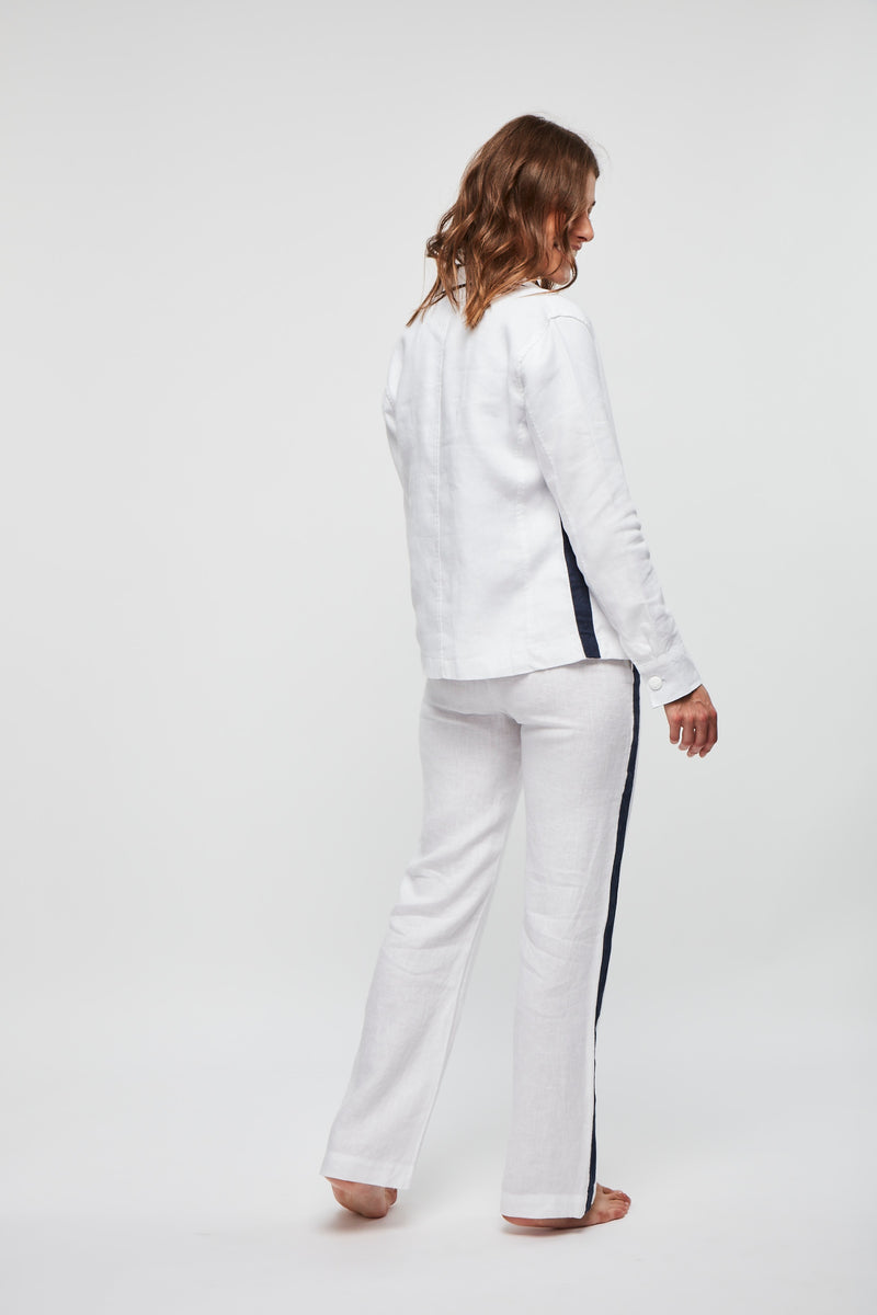 le stock Pantalon en lin blanc style d\u00e9contract\u00e9 Mode Pantalons Pantalons en lin 
