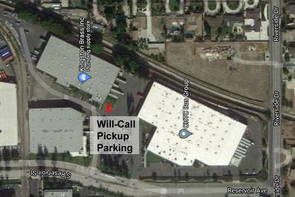 Will Call Pick-Up Parking