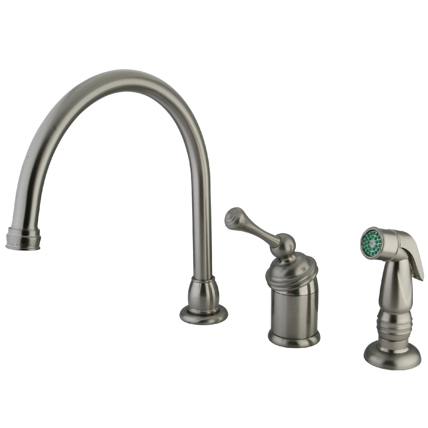 Kingston Brass KB3818BLSP Widespread Kitchen Faucet, Brushed Nickel - Kingston Brass Outlet product image