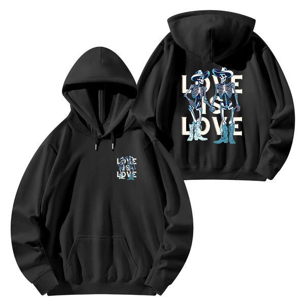 Front and back of love is love lgbt pride hoodie
