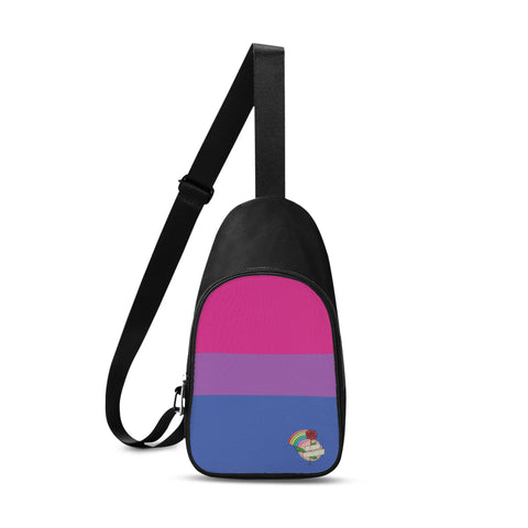 User bisexual pride chest bag front view