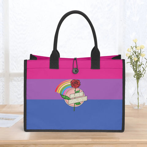 Bisexual Pride Tote Bag in kitchen