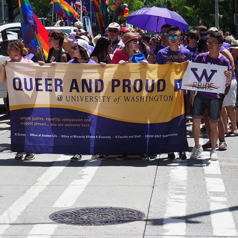 University of Washington students at lgbt pride parade