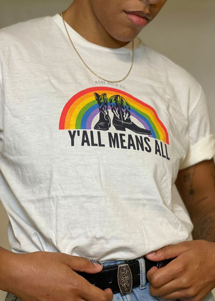 Y'all means all lgbt gay pride inclusive shirt