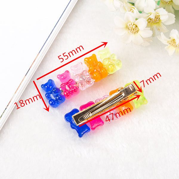 Sweet rainbow bear hair pins dimensions