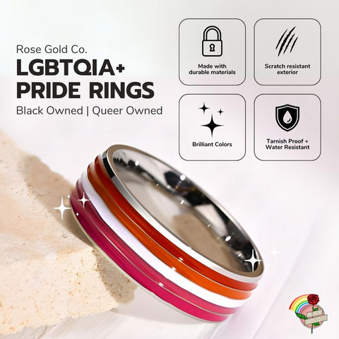 Lesbian Pride Ring With Badges