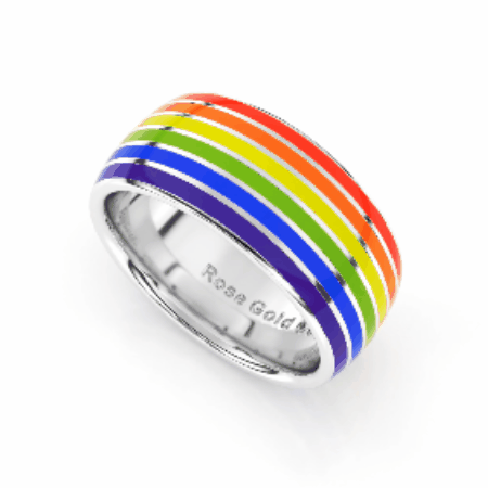 spinning rainbow lgbt pride flag ring