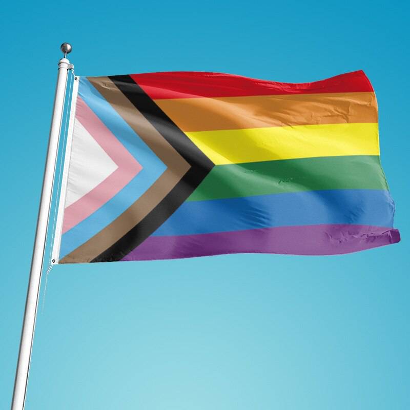 Outdoor 3x5FT lgbtqia+ rainbow Progress Pride Flag – Rose Gold Co. Shop