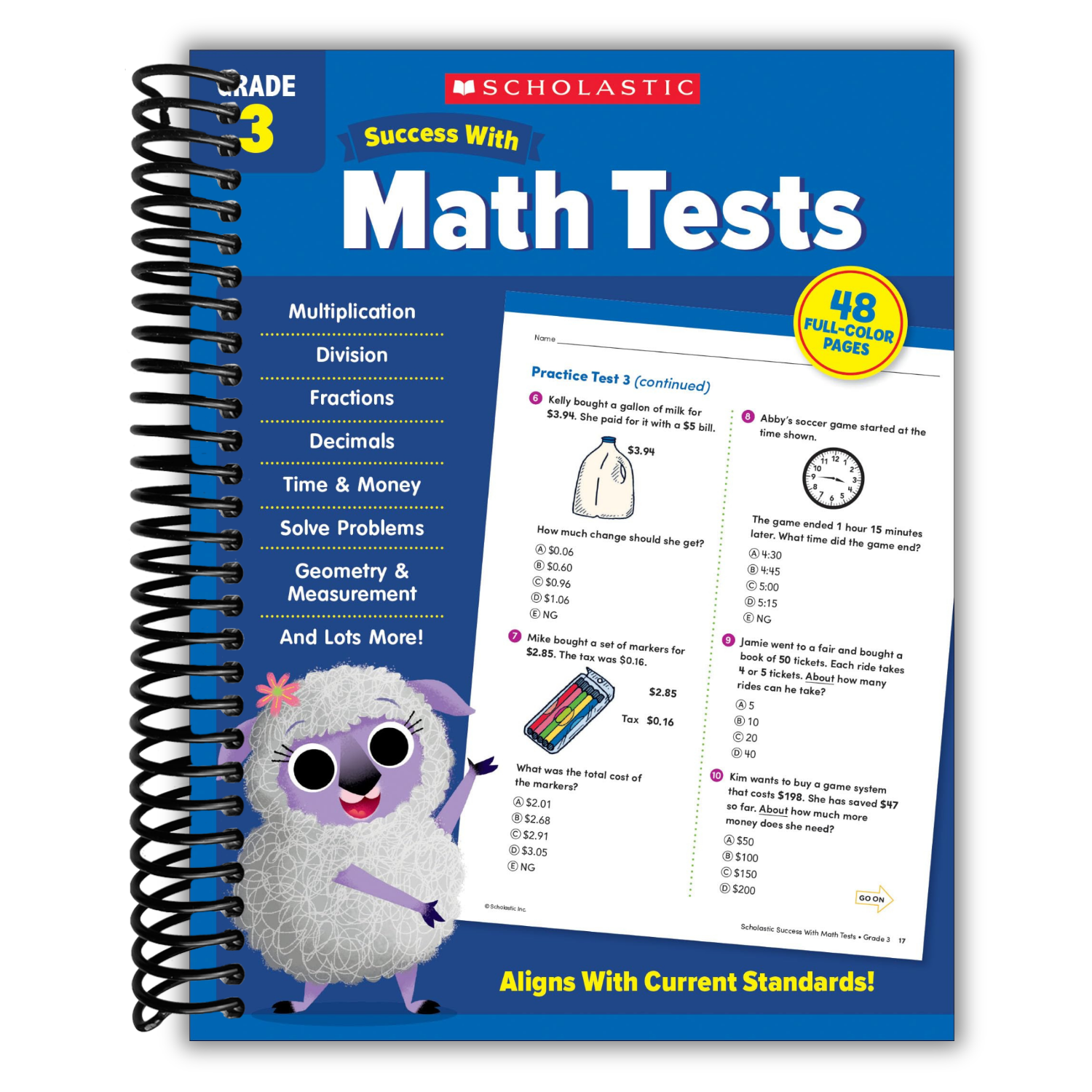 Scholastic Success with Math Tests Grade 3 Workbook