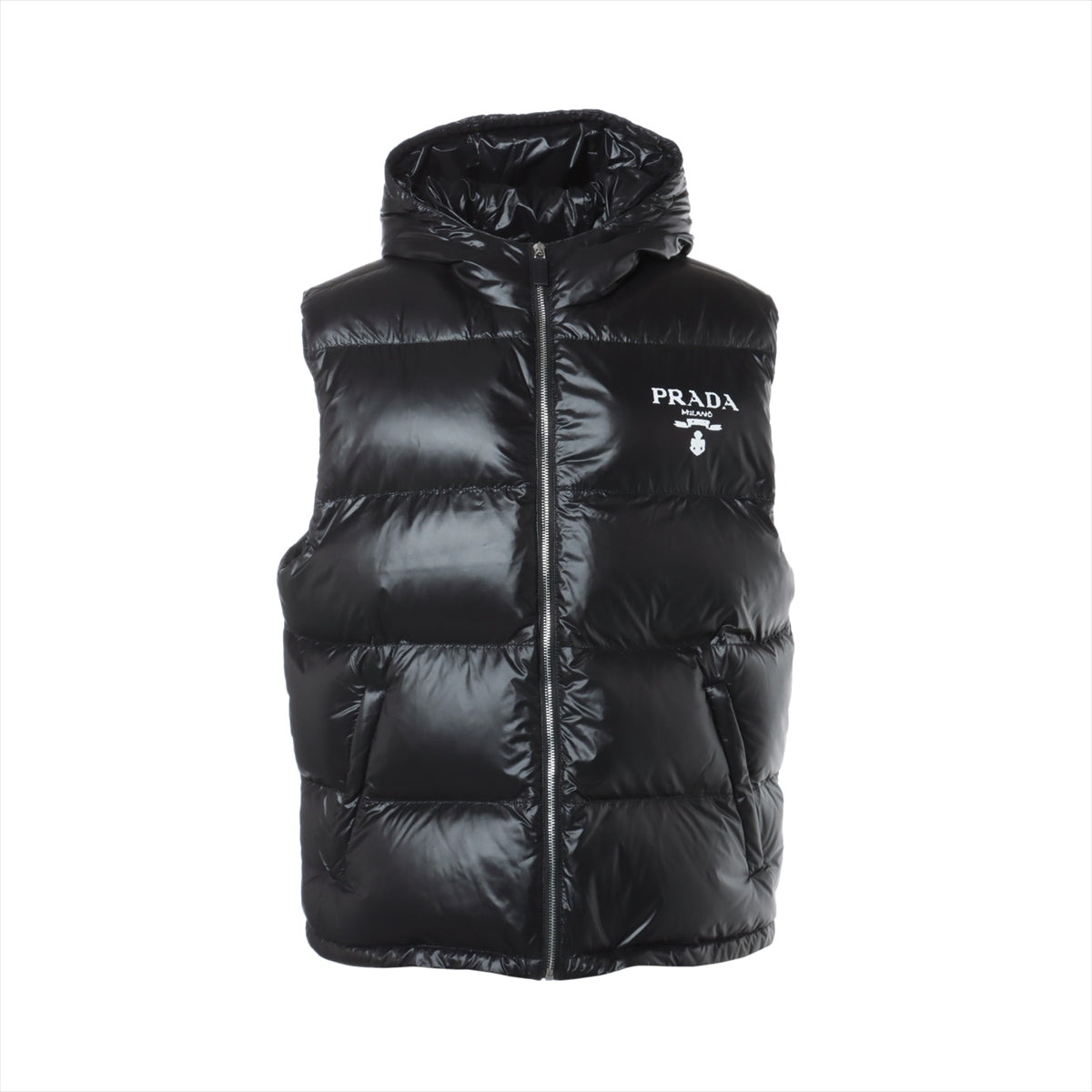 AKM×EMETTI HOOD DUFFLE VEST BLACK