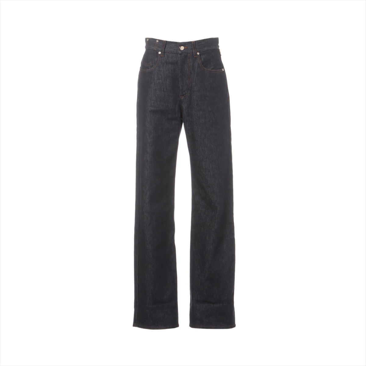 FENDI Black Zucca Logo Trouser Pants Vintage FF Polyester Ankle Straight  Jeans