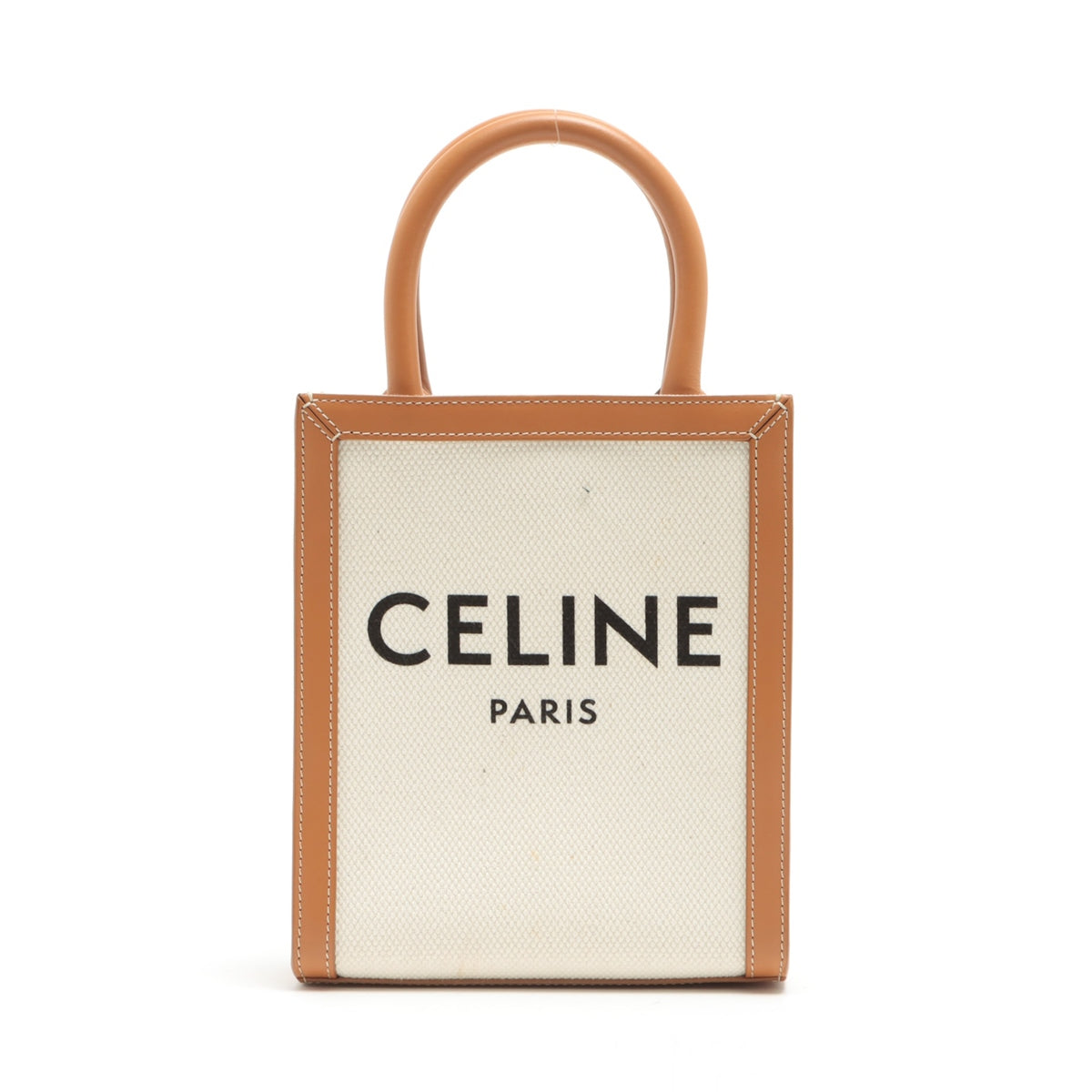 CELINE Mini Vertical Hippopotamus Canvas leather 2way handbag