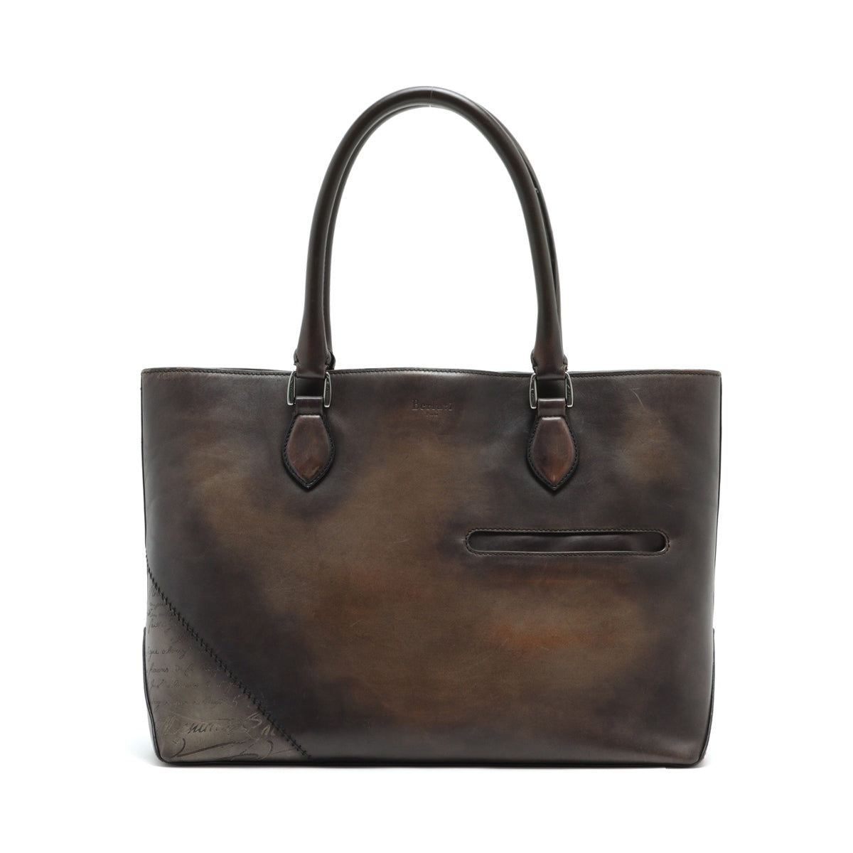 Berluti Calligraphy Un Jour Leather Business bag Brown There are