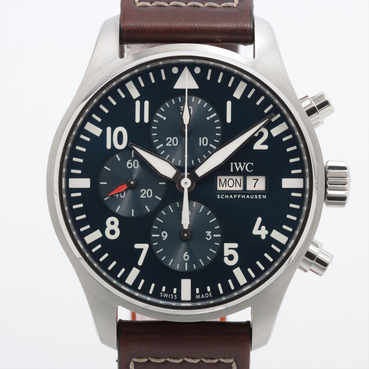 IWC Pilot Watch Chronograph racing green IW377726 SS leather AT