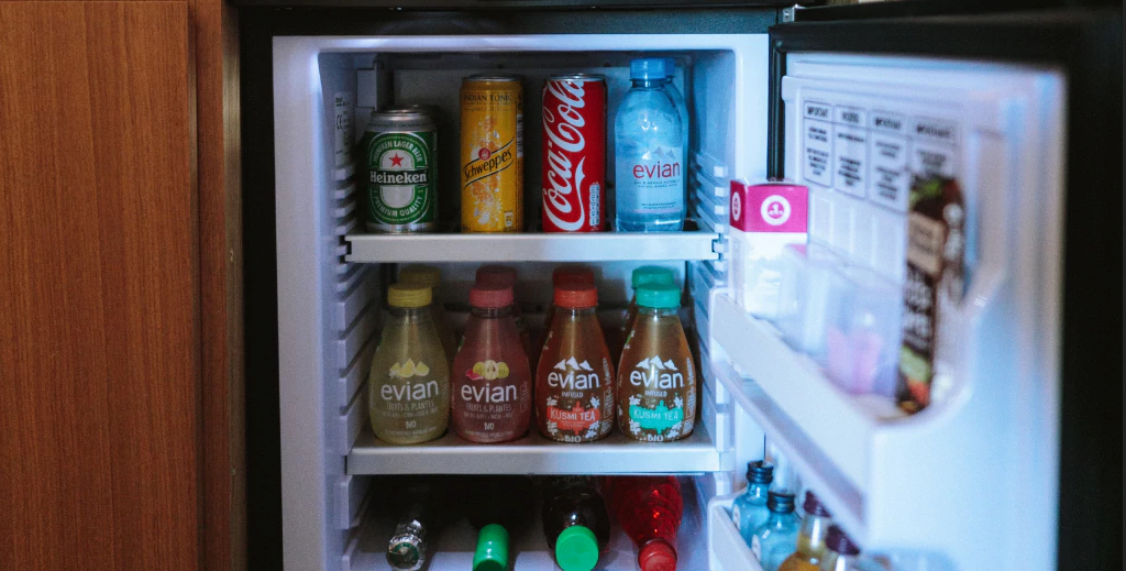 refrigerator with cold drinks