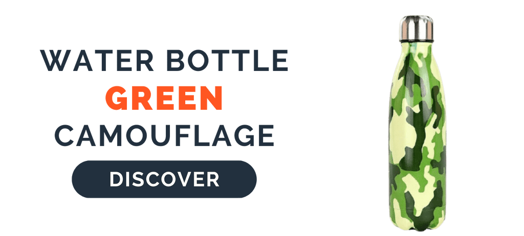 Stainless Steel Water Bottle Green Camouflage