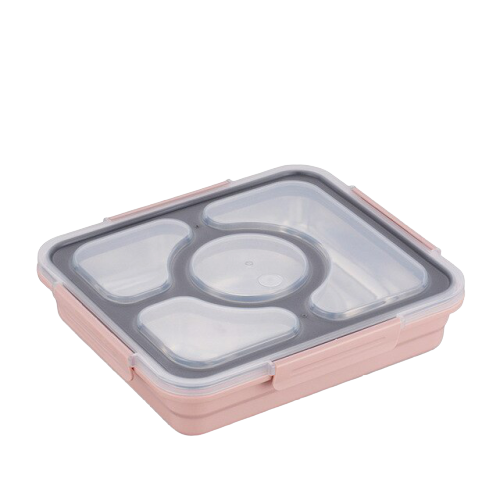 Combo Lunch box isotherme 700 ml - Corail & Set de couverts en inox