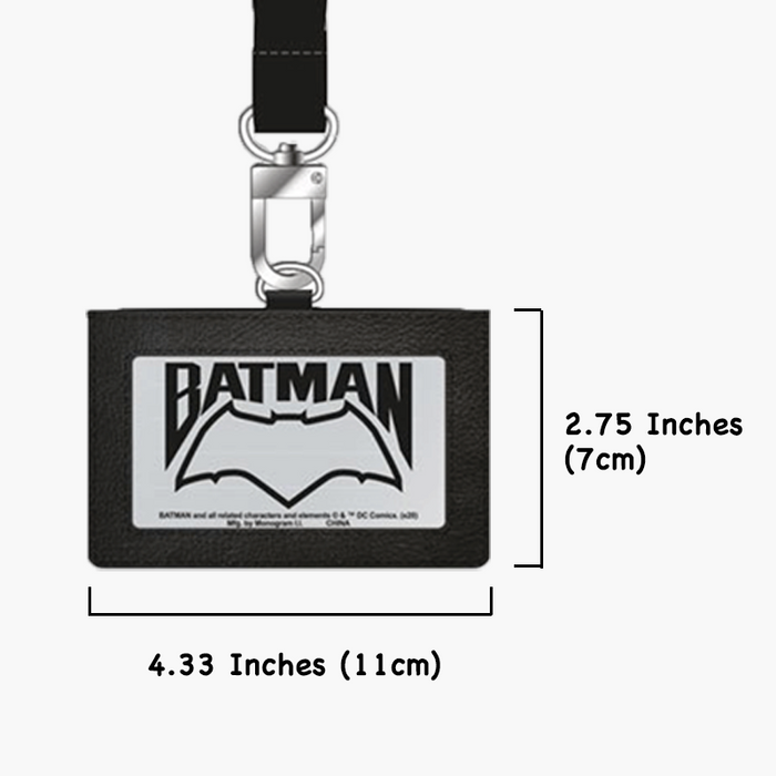 Black Lanyard with Detachable Card Holder DC Batman Logo Themed — Andytoy