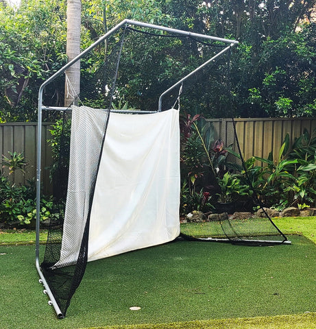 Golf Practice Hitting Net Cage Impact Rope Mesh Netting White Black 