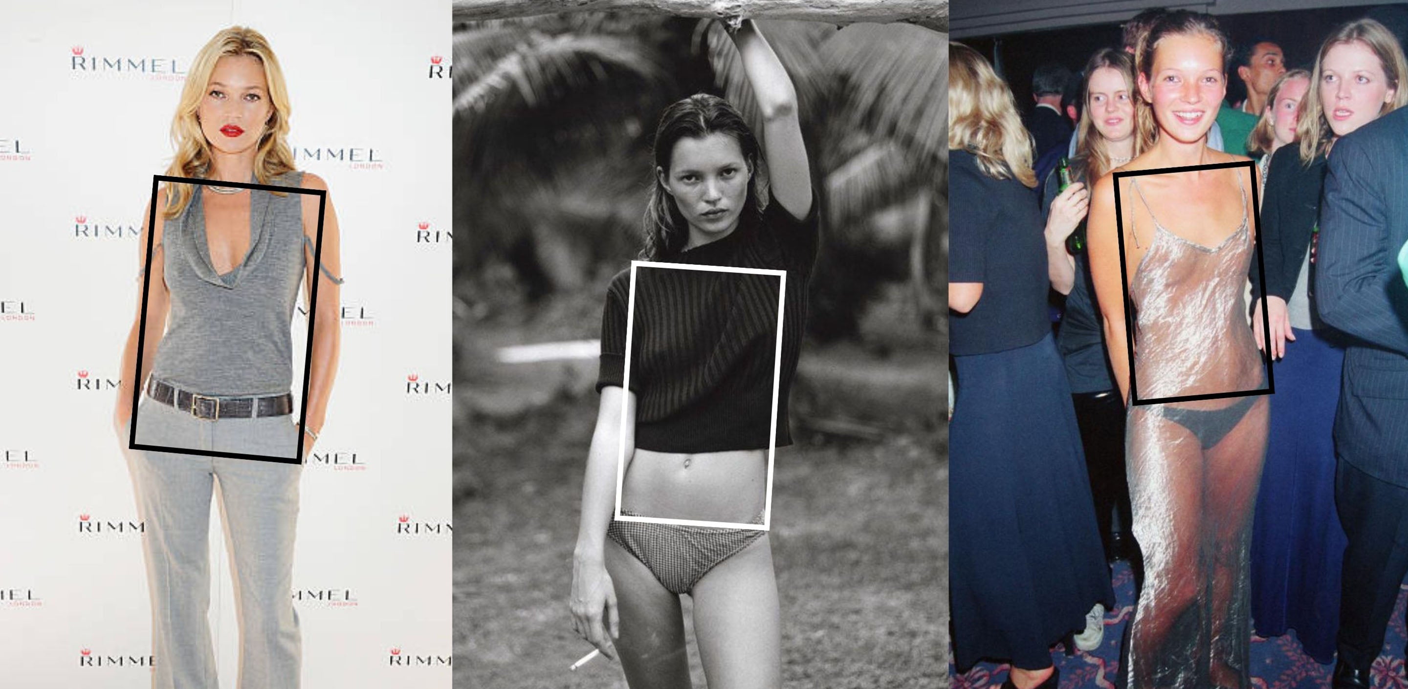 Kate Moss exemple de célébrité ayant une morphologie en H